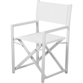 Aluminium Directors Chair Camping Chair Portable Folding Chair Outdoor and Indoor Use for Living Room, Patio, Backyard, Picnic and Balcony (1, white, standard)
