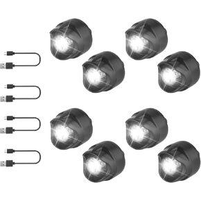 CORESLUX Rechargeable Headlights for Shoes, 8 PCS LED Lights for Clogs IPX5 Waterproof Clip on Clog Headlight Flashlight Lights for Shoes, Mother's Day Gift (8Pcs-White)