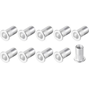 METALLIXITY Rivet Nuts (#6-32) 25Pcs, Aluminum Alloy Knurled Body Insert Nuts - for Furniture Decoration Mechanical Fastener, Silver Tone in Saudi Arabia