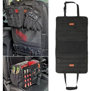 2 in 1 Car Seat Back Organizer Tactical MOLLE Seatback Cover Protector Universal Fit Vehicles Truck MPV Pickup Insulated Food Bag