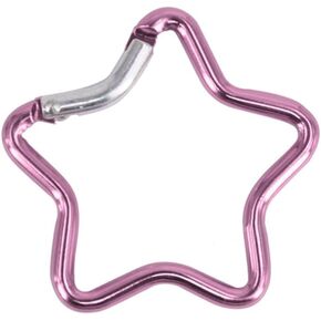 Pink Carabiner Clip Star Shaped Climbing Buckle Aluminum Alloy Heavy Duty Keyring Hook for Accessories，Accessory and Keychain Carabiners，Camping Fishing Hiking Traveling Aluminum Key Chain Clip