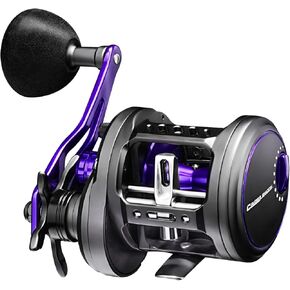 Cruiser Shadow Round Baitcasting Reel - Full Metal Body Baitcaster with 17.64lbs Max Drag, 8+1 Stainless Steel Ball Bearings, Corrosion Protection - Ideal for Slow Pitch Jigging Fishing Reels