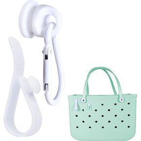 Inserts Hooks Accessories for Bogg Bag, Beach Bag Accessories, Compatible with Simply Southern and Rubber Beach Totes(White)
