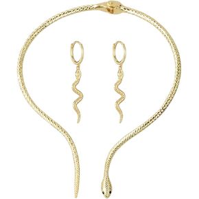 Snake Jewelry Set for Women Snake Pendant Necklace Gothic Snake Hand Chain Bracelet Open Adjustable Snake Ring Medusa Headpiece Halloween Medusa Costume Accessories Set in Saudi Arabia