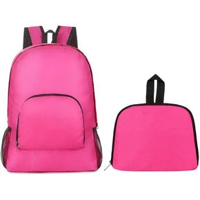 حقيبة ظهر قابلة للحزم 20 لتر قابلة للطي وخفيفة الوزن وقابلة للطي ومقاومة للماء للنساء والسفر في الهواء الطلق والتنزه سيرًا على الأقدام والتخييم وتسلق الجبال والعطلات (أحمر وردي) in Kuwait