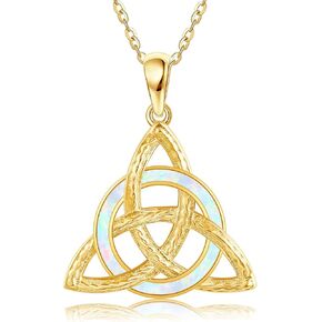 ELFRONT 14k الذهب الأصفر Moonstone قلادة Soild الذهب Moonstone قلادة القلائد حجر القمر مجوهرات للنساء هدية الكريسماس