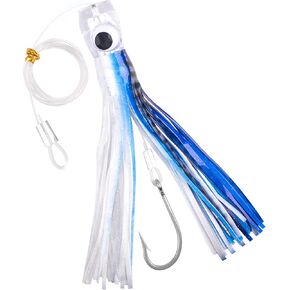 Saltwater Trolling Lure 8.8inch/6inch Fishing Soft Octopus Skirts Bait Big Game Shark Hooks Marlin Lure Tuna Mahi Dolphin Durado Wahoo Rigged Trolling Lure