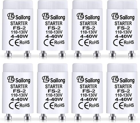Saillong 2 Pack FS-2/S2 مشغل الفلورسنت الأبيض للاستخدام مع مصابيح الفلورسنت مسبقة التسخين 4-40 وات، أنبوب الفلورسنت المعتمد من CE للاستخدام في 110-130 فولت in Kuwait