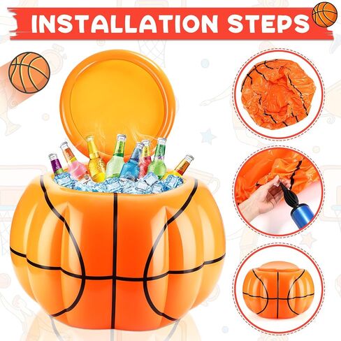 كرة السلة نفخ برودة مع الأغطية نفخ شرب برودة تفجير PVC 24 * 20 بوصة نفخ الكرة برودة نفخ لعبة كرة السلة نفخ برودة لمستلزمات الحفلات in Saudi Arabia