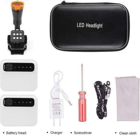 5W LED Portalbe Headlight Lamp with Optical Filter and 2 Magnet Adsorption Batteries for Any Binocular Loupe (White) in Saudi Arabia