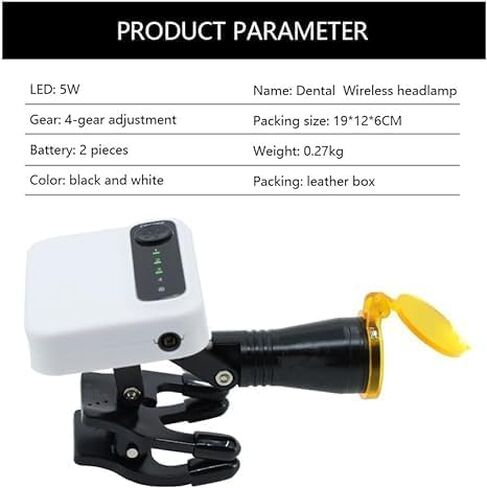 5W LED Portalbe Headlight Lamp with Optical Filter and 2 Magnet Adsorption Batteries for Any Binocular Loupe (White) in Saudi Arabia