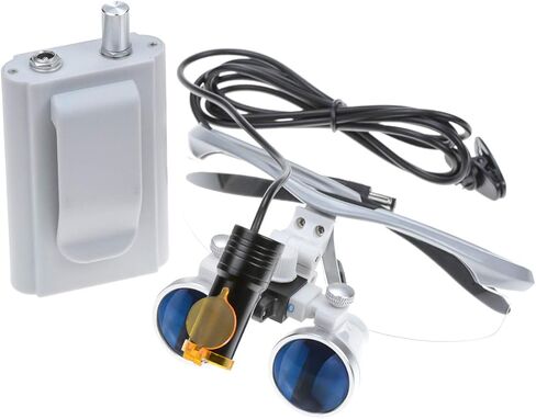 3.5x420 Loupes Magnifier Magnification Binocular 5W Headlamp Belt Clip Type Case (Silver) in Saudi Arabia
