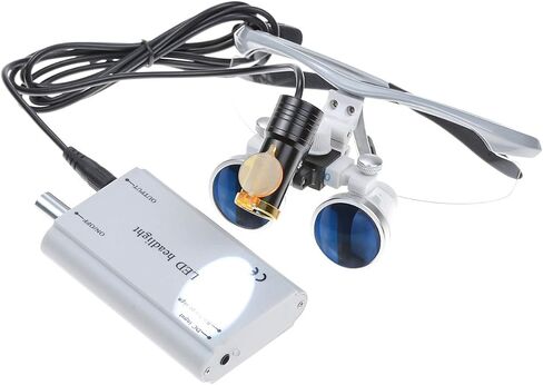 3.5x420 Loupes Magnifier Magnification Binocular 5W Headlamp Belt Clip Type Case (Silver) in Saudi Arabia
