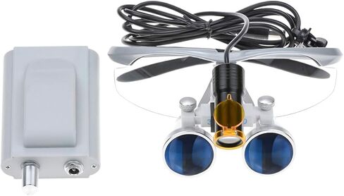 3.5x420 Loupes Magnifier Magnification Binocular 5W Headlamp Belt Clip Type Case (Silver) in Saudi Arabia