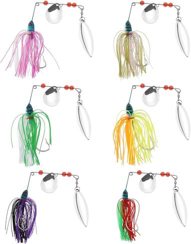 The Lord of the Tools 6pcs Fishing Spinner Baits Lures Buzz Prop Spinner Baits Kit for Bass Carp Mandarin Fish Snakehead Carbon Hook Modern Multicolor Bait in Saudi Arabia