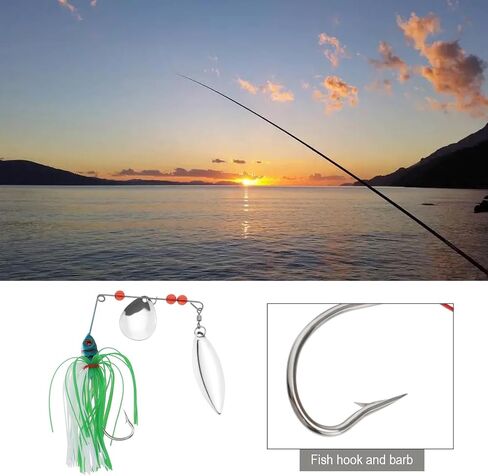 The Lord of the Tools 6pcs Fishing Spinner Baits Lures Buzz Prop Spinner Baits Kit for Bass Carp Mandarin Fish Snakehead Carbon Hook Modern Multicolor Bait in Saudi Arabia
