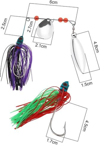 The Lord of the Tools 6pcs Fishing Spinner Baits Lures Buzz Prop Spinner Baits Kit for Bass Carp Mandarin Fish Snakehead Carbon Hook Modern Multicolor Bait in Saudi Arabia