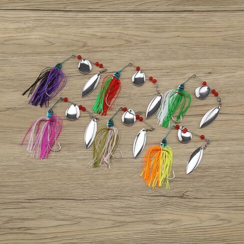 The Lord of the Tools 6pcs Fishing Spinner Baits Lures Buzz Prop Spinner Baits Kit for Bass Carp Mandarin Fish Snakehead Carbon Hook Modern Multicolor Bait in Saudi Arabia