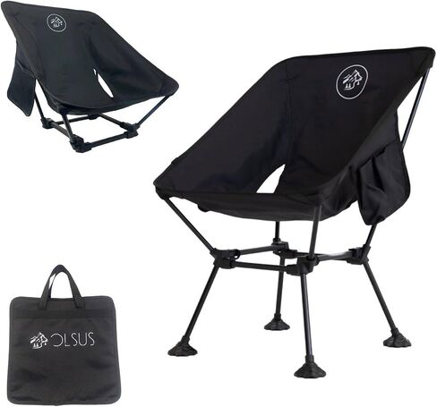 Portable Camping Chair, Compact Folding Beach Chair, Lightweight Camping Chair, Portable Folding Chair, Travel Chair, Park Chair, Festival Chair, Field Chair, Ultralight Chairs for Adults, Black in Saudi Arabia