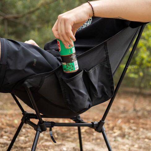 Portable Camping Chair, Compact Folding Beach Chair, Lightweight Camping Chair, Portable Folding Chair, Travel Chair, Park Chair, Festival Chair, Field Chair, Ultralight Chairs for Adults, Black in Saudi Arabia