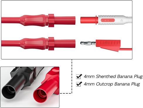 Goupchn 2PCS Multimeter Test Leads 4mm Banana Plug Male to Male with Puncture Probes Wire-Piercing Test Clip Tool for Multimeter Testing Automotive Car Repairing in Saudi Arabia