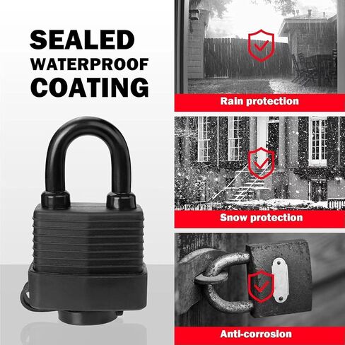2 Pack Heavy Duty Security Outdoor Anti-Theft Padlock Set, Waterproof Lock for Gate,Fence,Suitcases,Bicycles,Trailers,Doors in Kuwait