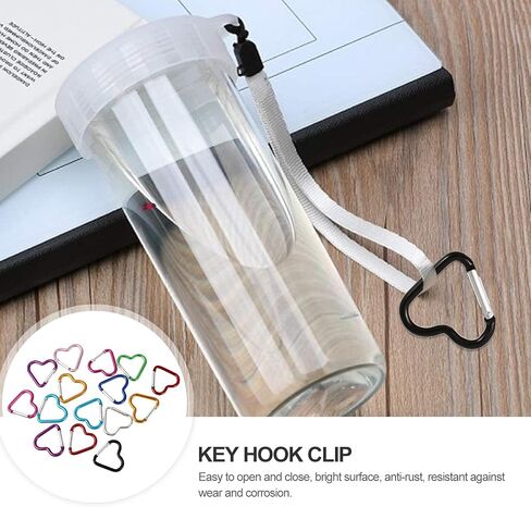 10Pcs Heart Star Carabiner Clip Set – Cute Alloy Key Ring in 5 Colors – Backpacks, Water Bottles, Accessory and Keychain Carabiners Outdoor Accessories in Saudi Arabia