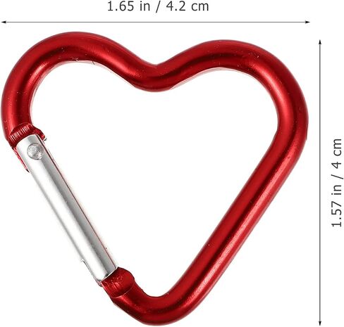 10Pcs Heart Star Carabiner Clip Set – Cute Alloy Key Ring in 5 Colors – Backpacks, Water Bottles, Accessory and Keychain Carabiners Outdoor Accessories in Saudi Arabia