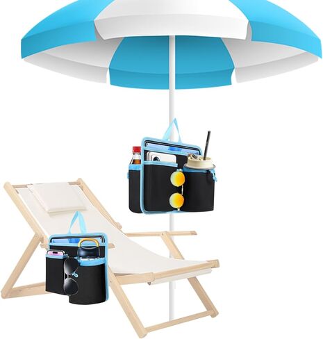 Camping Beach Chair Side Organizer Armchair Beach Chair Cup Holder Armrest Storage Bag Side Pocket Bag Folding Chair Cup Organizer Hanging Chair Attachment for Ipad,Phone,Book,Bottle,Sunglasses in Kuwait