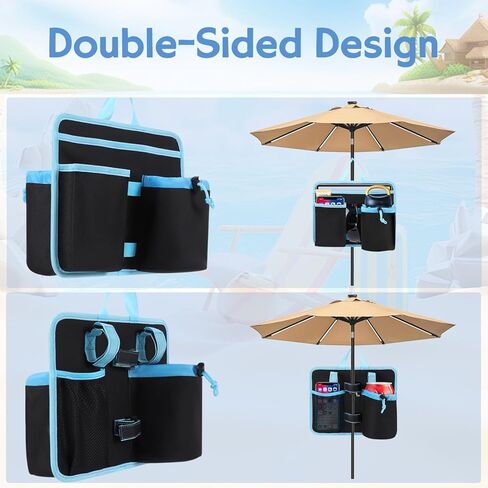 Camping Beach Chair Side Organizer Armchair Beach Chair Cup Holder Armrest Storage Bag Side Pocket Bag Folding Chair Cup Organizer Hanging Chair Attachment for Ipad,Phone,Book,Bottle,Sunglasses in Kuwait