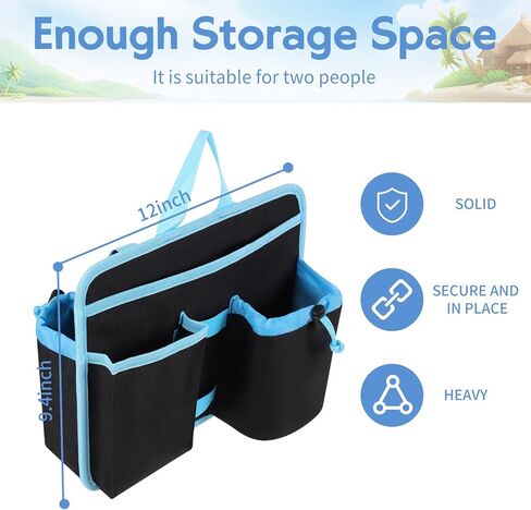 Camping Beach Chair Side Organizer Armchair Beach Chair Cup Holder Armrest Storage Bag Side Pocket Bag Folding Chair Cup Organizer Hanging Chair Attachment for Ipad,Phone,Book,Bottle,Sunglasses in Kuwait