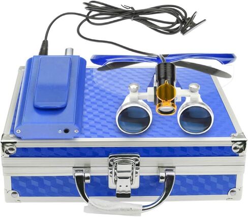 3.5x420 Loupes Magnifier Magnification Binocular 5W Headlamp Belt Clip Type Case (Silver) in Saudi Arabia