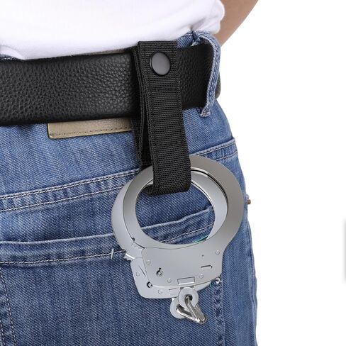 Prasacco Handcuff Holder for Duty Belt, Handcuff Strap Handcuff Key Holder Handcuff Belt Straps Nylon Hand Cuff Belt Keeper Chain Belt Clip Tactical Cuffs Carrier for Duty Belts in Saudi Arabia
