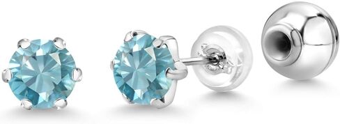 Gem Stone King Blue Tanzanite Platinum Stud Earrings For Women (1.80 Cttw, Gemstone Birthstone, Round 6MM) in Kuwait