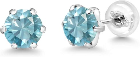 Gem Stone King Blue Tanzanite Platinum Stud Earrings For Women (1.80 Cttw, Gemstone Birthstone, Round 6MM) in Kuwait