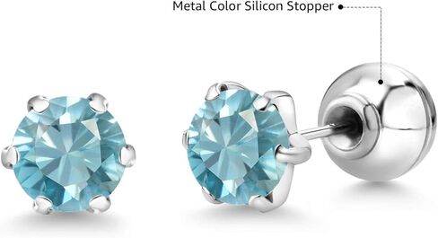 Gem Stone King Blue Tanzanite Platinum Stud Earrings For Women (1.80 Cttw, Gemstone Birthstone, Round 6MM) in Kuwait