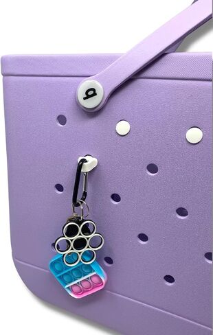 BAGLETS – Carabiner & Plug Keys Holder Charm Accessory Compatible with Rubber Tote Bags – Secure Keys or Other Valuable – Made in USA in Saudi Arabia