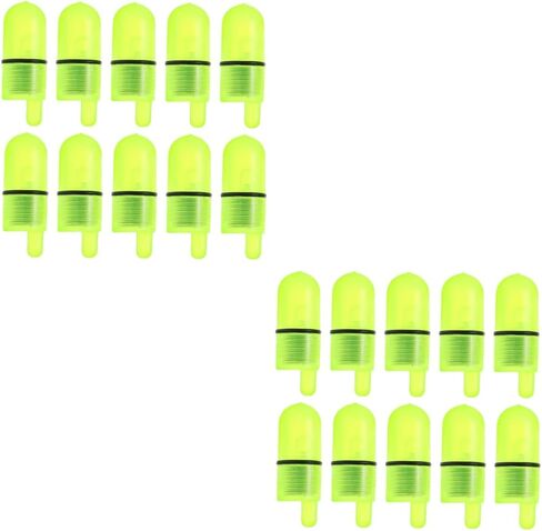 LIOOBO 60 pcs LED Night Fishing Rod Bite Bait Alarm Light with Twin Bells Ring Fishing Bite Alarm Indicator On Fishing Rod Sea Fishing Rod Light Clip Green Fishing Accessories in Kuwait