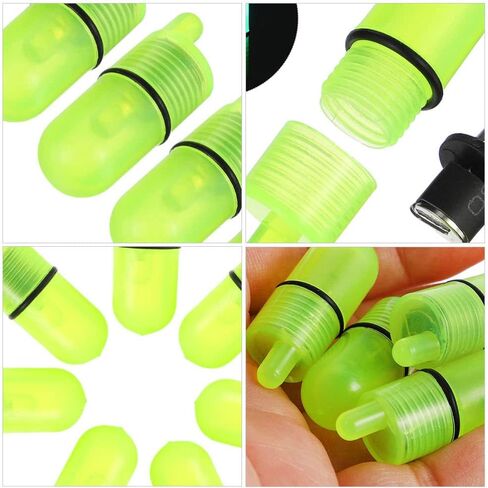 LIOOBO 60 pcs LED Night Fishing Rod Bite Bait Alarm Light with Twin Bells Ring Fishing Bite Alarm Indicator On Fishing Rod Sea Fishing Rod Light Clip Green Fishing Accessories in Kuwait