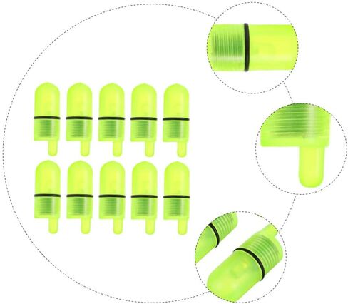LIOOBO 60 pcs LED Night Fishing Rod Bite Bait Alarm Light with Twin Bells Ring Fishing Bite Alarm Indicator On Fishing Rod Sea Fishing Rod Light Clip Green Fishing Accessories in Kuwait