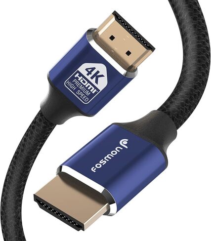 Fosmon 4K HDMI Cable 50FT/15M, HDMI 2.0 Cable 4K@60Hz/2160p Support 18Gbps, HDCP, 3D, ARC, Dolby TrueHD, 30AWG Compatible with UHD TV, PC Monitor, Console, PS4, PS5, Xbox 360/One/X/S, Nintendo Switch in Kuwait