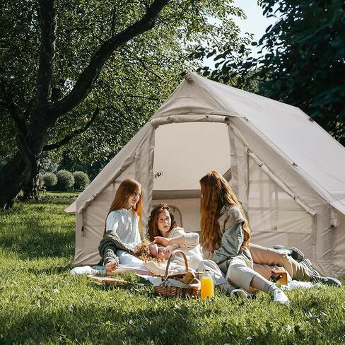 Inflatable Tent for Camping Large Blow Up Tents Glamping 4-8 Person House 4 Season Air with Pump Easy Set up Waterproof Outdoor Oxford in Saudi Arabia