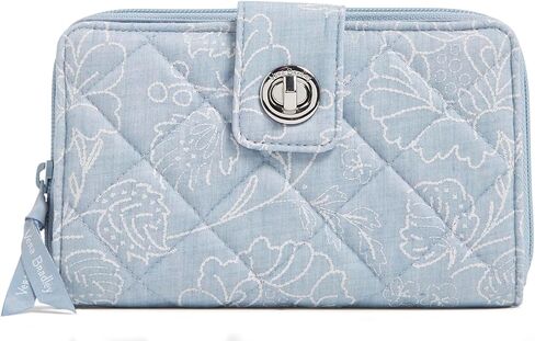 Vera Bradley Cotton Turnlock Wallet with RFID Protection, Champagne Gold Pearl in Kuwait