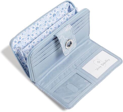 Vera Bradley Cotton Turnlock Wallet with RFID Protection, Champagne Gold Pearl in Kuwait