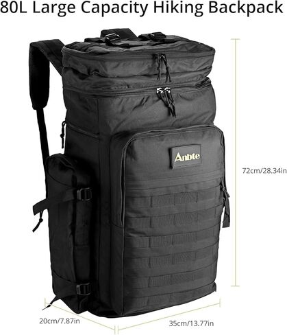 حقيبة ظهر للمشي لمسافات طويلة سعة 80 لترًا، حقيبة ظهر للتخييم للرجال مع تصميم مريح وخفيف الوزن وخفيفة الوزن وكبيرة جدًا للمشي لمسافات طويلة لحقيبة الظهر وركوب الدراجات والسفر والتسلق in Kuwait