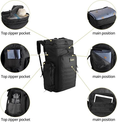 حقيبة ظهر للمشي لمسافات طويلة سعة 80 لترًا، حقيبة ظهر للتخييم للرجال مع تصميم مريح وخفيف الوزن وخفيفة الوزن وكبيرة جدًا للمشي لمسافات طويلة لحقيبة الظهر وركوب الدراجات والسفر والتسلق in Kuwait