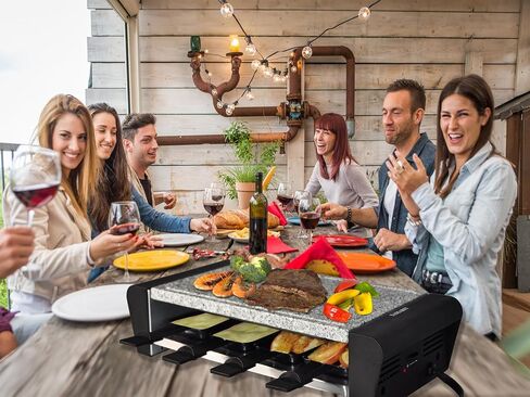 Indoor Grill TAMARIT Table Grill Non-Stick Raclette Grill Portable Electric Grills Korean Barbecue BBQ Grill 2 in 1 Removble Reversible Grills Griddle 1450W Keep Warm Temperature Control Adjustable in Kuwait