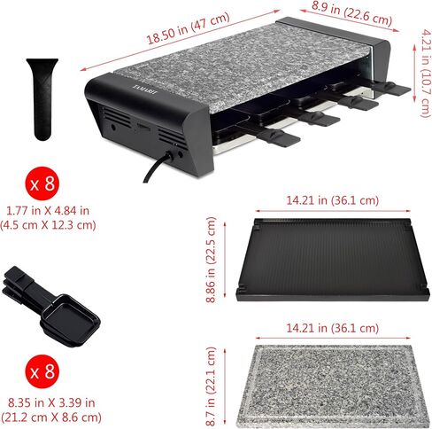 Indoor Grill TAMARIT Table Grill Non-Stick Raclette Grill Portable Electric Grills Korean Barbecue BBQ Grill 2 in 1 Removble Reversible Grills Griddle 1450W Keep Warm Temperature Control Adjustable in Kuwait
