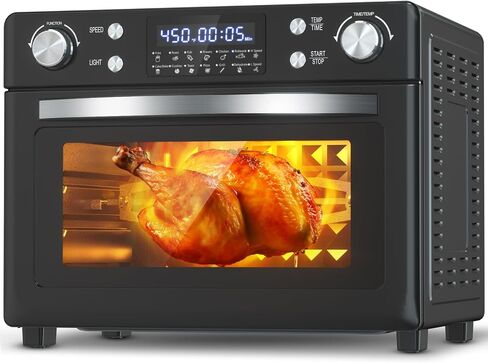 LifePlus Toaster Oven, 12-In-1 Convection Oven Countertop with Stainless Steel, 1700W Air Fryer Combo for Pizza Bread Grill, etc. 8 Gallon Capacity, Includes 6 Accessories in Saudi Arabia