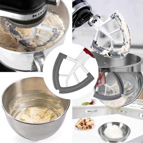 Flex Edge Beater for Kitchenaid Mixer, 4.5/5 Quart Flat Paddle Beater Attachments with Flexible Silicone Edges Bowl Scraper for Kitchenaid Tilt-Head Stand Mixer Accessory 4.5/5 Quart in Kuwait